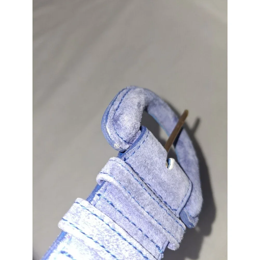 Vintage Women's Honors Accessories Genuine Suede Belt Small 80s Blue Periwinkle